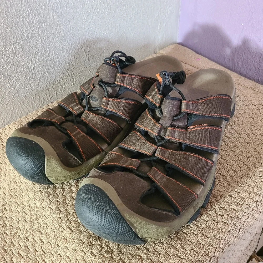 KEEN Newport Ormond Slide Sandals Mens 11.5 Brown Waterproof Hiking Outdoor Lug